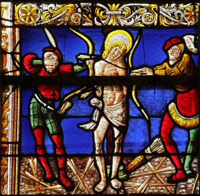 Window depicting the Death of Saint Sebastian by French School